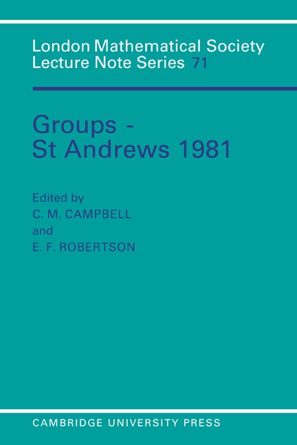Front cover_Groups - St Andrews 1981