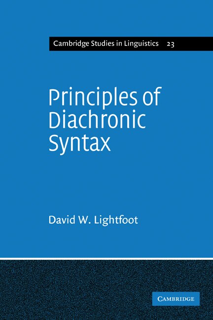 Front cover_Principles of Diachronic Syntax