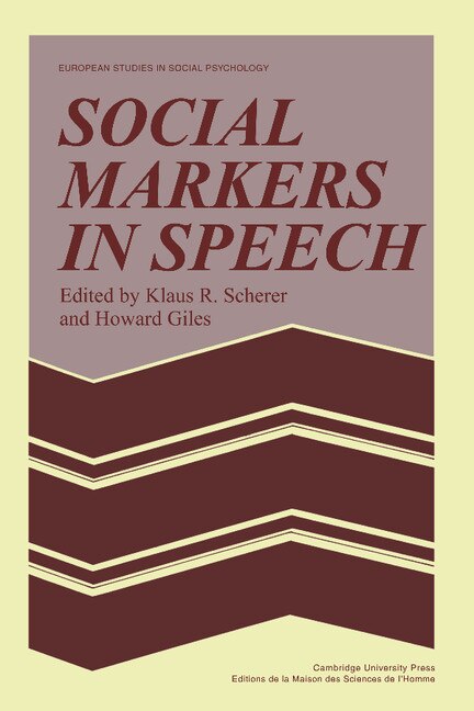 Couverture_Social Markers in Speech