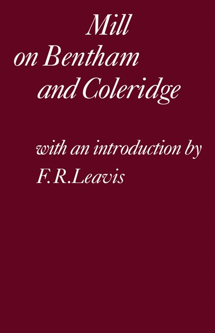 Couverture_Mill on Bentham and Coleridge