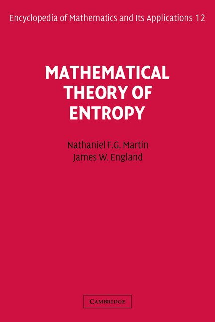 Couverture_Mathematical Theory Of Entropy