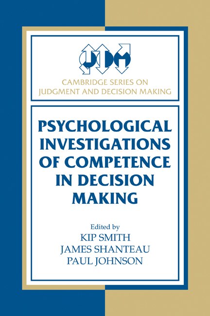 Front cover_Psychological Investigations of Competence in Decision Making