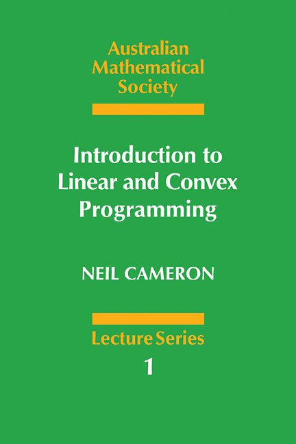 Front cover_Introduction to Linear and Convex Programming