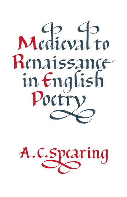 Front cover_Medieval to Renaissance in English Poetry