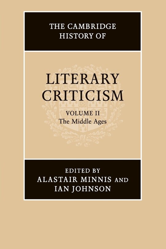 Front cover_The Cambridge History of Literary Criticism: Volume 2, The Middle Ages