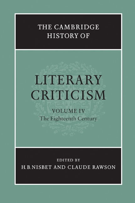 Couverture_The Cambridge History of Literary Criticism: Volume 4, The Eighteenth Century