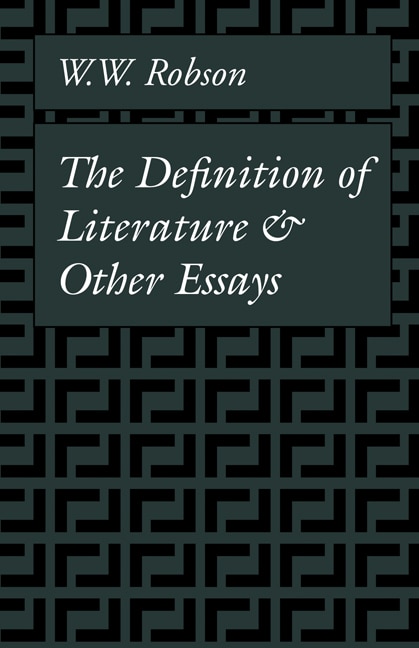 Couverture_The Definition of Literature and Other Essays