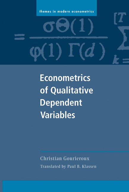 Front cover_Econometrics Of Qualitative Dependent Variables