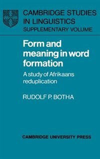 Front cover_Form and Meaning in Word Formation