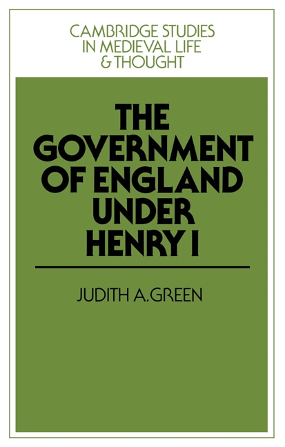 Front cover_The Government of England under Henry I