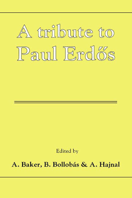 Couverture_A Tribute to Paul Erdos
