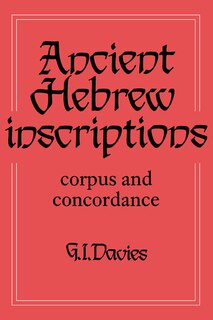 Couverture_Ancient Hebrew Inscriptions: Volume 1