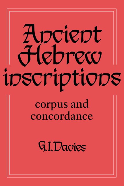 Couverture_Ancient Hebrew Inscriptions: Volume 1