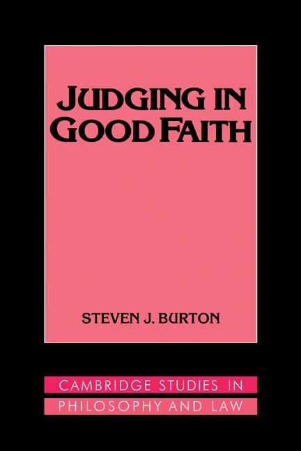 Front cover_Judging In Good Faith
