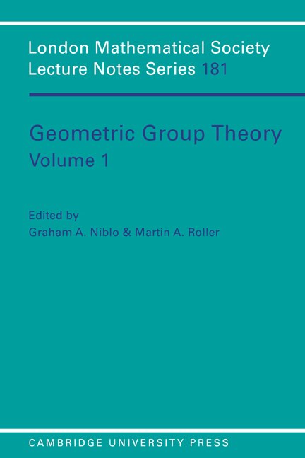Couverture_Geometric Group Theory: Volume 1