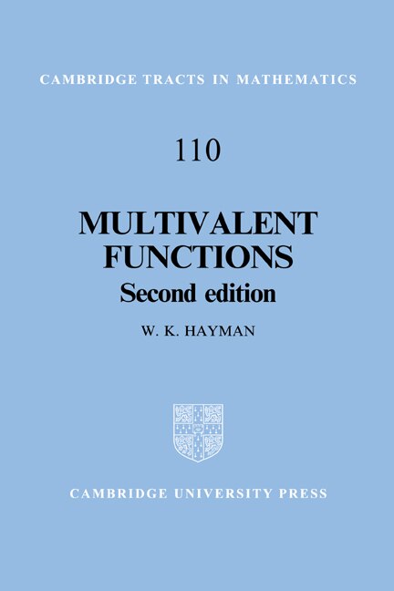 Front cover_Multivalent Functions