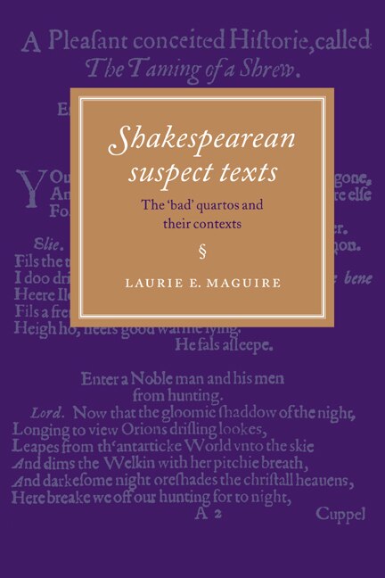 Couverture_Shakespearean Suspect Texts