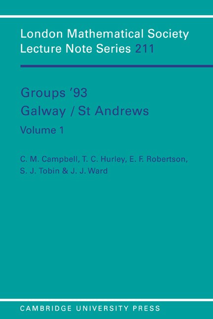 Front cover_Groups '93 Galway/St Andrews: Volume 1