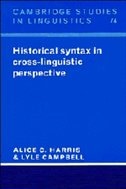 Historical Syntax In Cross-linguistic Perspective