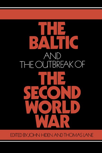 Couverture_The Baltic And The Outbreak Of The Second World War