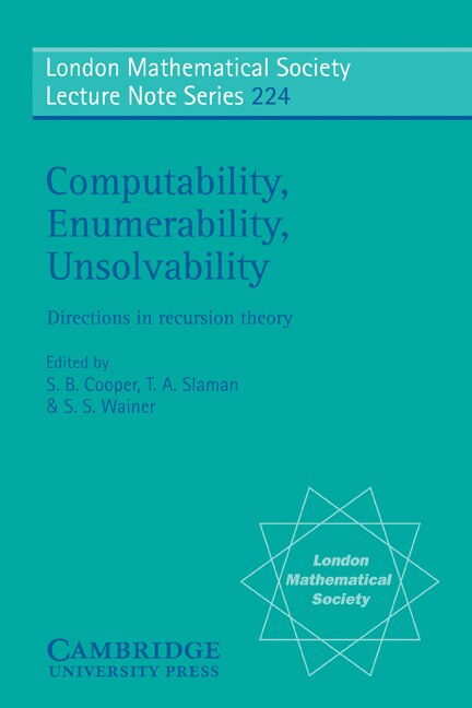 Front cover_Computability, Enumerability, Unsolvability