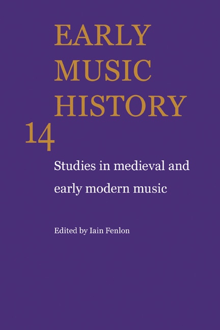 Couverture_Early Music History: Volume 14