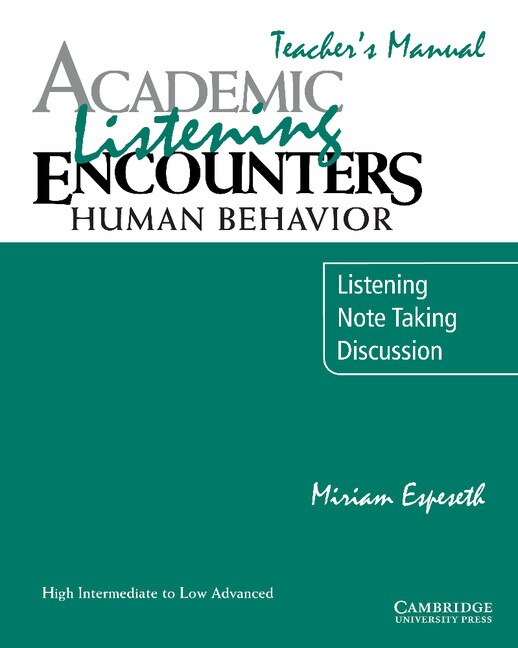 Front cover_Academic Listening Encounters: Human Behavior Teacher's Manual