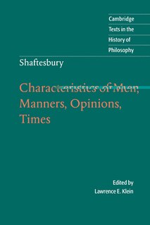 Front cover_Shaftesbury: Characteristics of Men, Manners, Opinions, Times