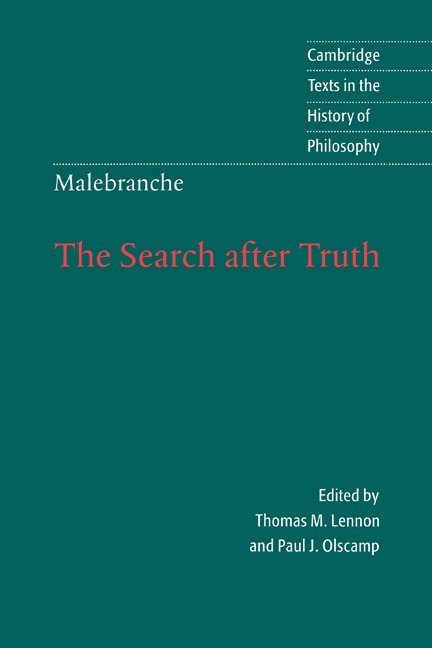 Front cover_Malebranche: The Search after Truth