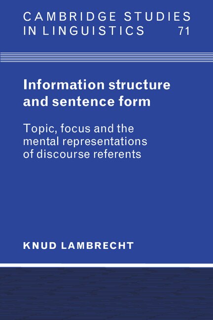 Front cover_Information Structure and Sentence Form