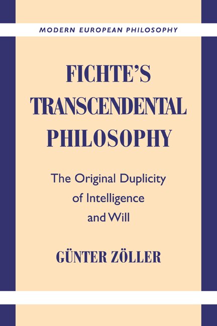 Couverture_Fichte's Transcendental Philosophy