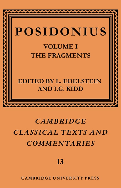 Couverture_Posidonius: Volume 1, The Fragments