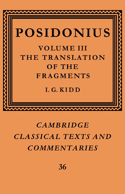 Couverture_Posidonius: Volume 3, The Translation of the Fragments