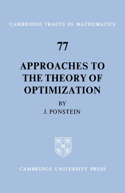 Couverture_Approaches to the Theory of Optimization