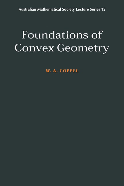 Front cover_Foundations Of Convex Geometry