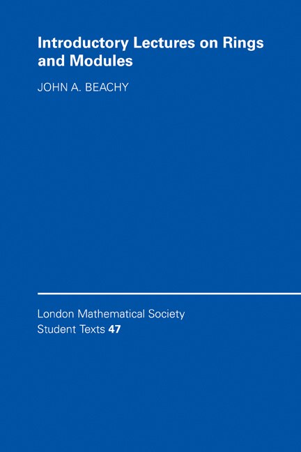 Couverture_Introductory Lectures on Rings and Modules