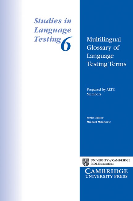 Front cover_Multilingual Glossary of Language Testing Terms