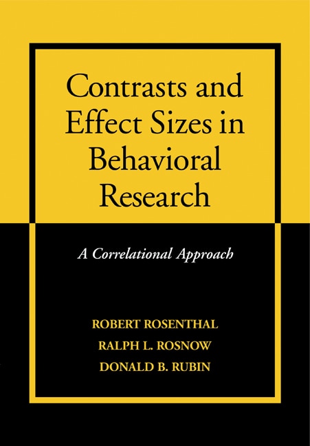 Front cover_Contrasts And Effect Sizes In Behavioral Research