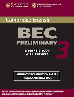Front cover_Cambridge Bec Preliminary 3 Student's Book With Answers