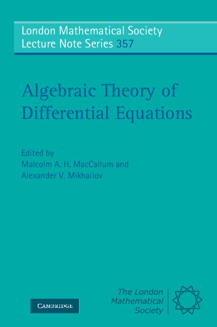 Front cover_Algebraic Theory of Differential Equations