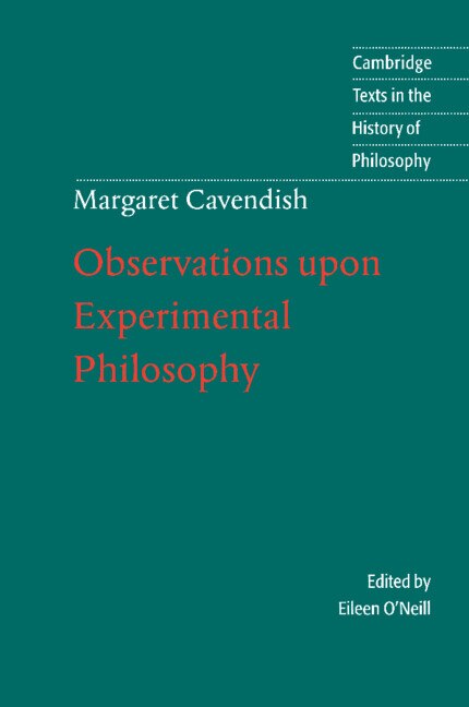 Couverture_Margaret Cavendish: Observations upon Experimental Philosophy