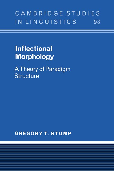 Front cover_Inflectional Morphology