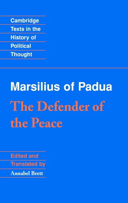 Front cover_Marsilius Of Padua: The Defender Of The Peace
