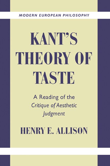 Front cover_Kant's Theory Of Taste