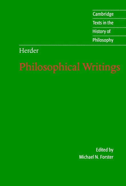Couverture_Herder: Philosophical Writings