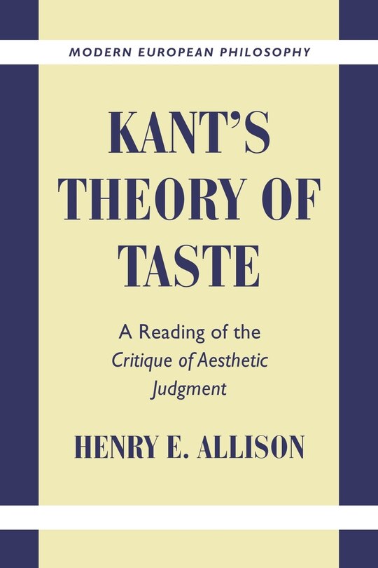 Front cover_Kant's Theory Of Taste