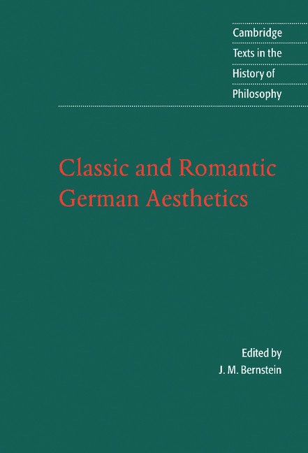 Front cover_Classic and Romantic German Aesthetics