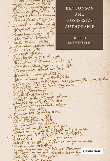 Front cover_Ben Jonson and Possessive Authorship