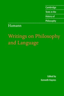 Front cover_Hamann: Writings On Philosophy And Language