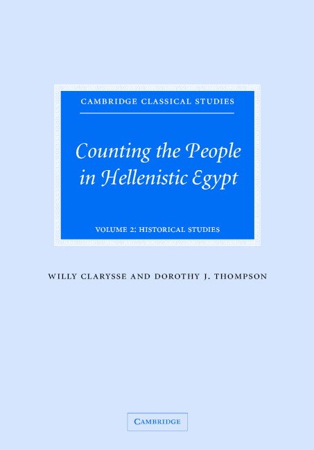 Front cover_Counting the People in Hellenistic Egypt: Volume 2, Historical Studies